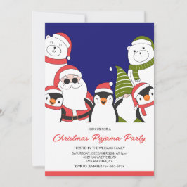 Kerstmis Pyjama Feest Slaap Mooie Kerstman Beer Kaart
