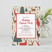 Kerstmis Pyjama Feest Slaap Whimsical Herten Kaart (Staand voorkant)