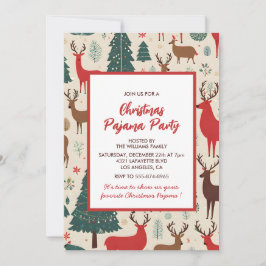 Kerstmis Pyjama Feest Slaap Whimsical Herten Kaart