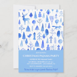 Kerstmis Pyjama Feest Uitnodiging Mooie Waterverf