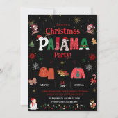 Kerstmis pyjama feest uitnodiging voor kinderen (Voorkant)