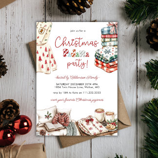 Kerstmis Pyjama Feest Vakantie Familie Vrienden  Kaart