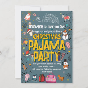 Kerstmis Pyjama Feestje Kinderen Vakantie Slaapfee Kaart