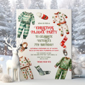 Kerstmis pyjama feestje Sleepover Verjaardag Kaart