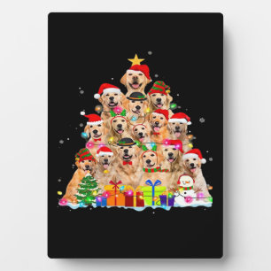 Kerstmis Pyjama Goud Retriever Boom Kerstmis Cadea Fotoplaat
