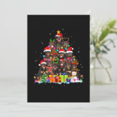 Kerstmis Pyjama Rottweiler Boom Kerstmis Hond Vade Kaart (Staand voorkant)