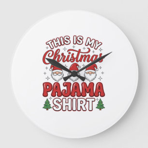 Kerstmis Pyjama Shirt Gnome Vakantie Ontwerp Grote Klok