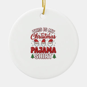 Kerstmis Pyjama Shirt Gnome Vakantie Ontwerp Keramisch Ornament