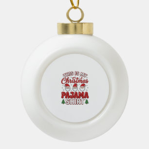 Kerstmis Pyjama Shirt Gnome Vakantie Ontwerp Keramische Bal Ornament