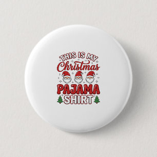 Kerstmis Pyjama Shirt Gnome Vakantie Ontwerp Ronde Button 5,7 Cm