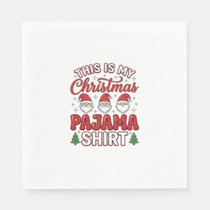 Kerstmis Pyjama Shirt Gnome Vakantie Ontwerp Servet