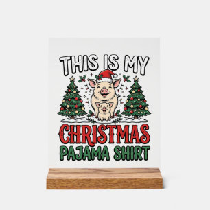 Kerstmis Pyjama Shirt Schattig Varken Vakantie Vec Acryl Bord