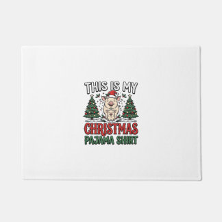 Kerstmis Pyjama Shirt Schattig Varken Vakantie Vec Deurmat