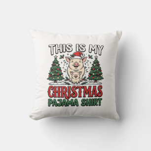 Kerstmis Pyjama Shirt Schattig Varken Vakantie Vec Kussen