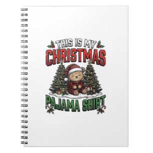 Kerstmis Pyjama Shirt Schattig Vintage Vakantie T- Notitieboek