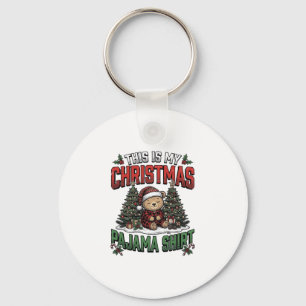 Kerstmis Pyjama Shirt Schattig Vintage Vakantie T- Sleutelhanger