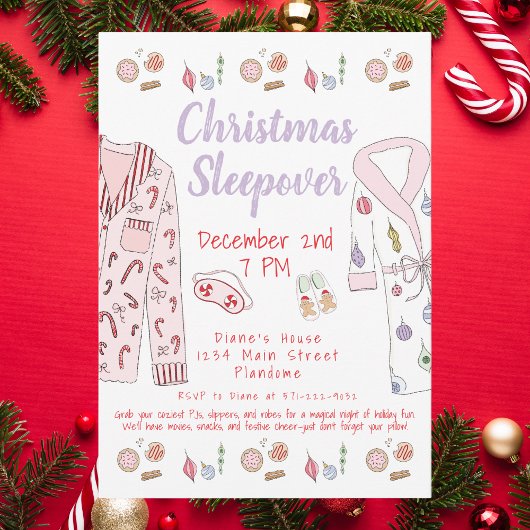 Kerstmis Pyjama Slaapfeestje Vakantie  Kaart