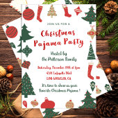 Kerstmis Pyjamafeest Glitter leuke illustratie Kaart