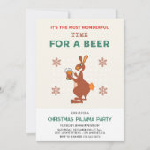 Kerstmis Pyjamafeest Slaapfeest Grappige Kangoeroe Kaart (Voorkant)