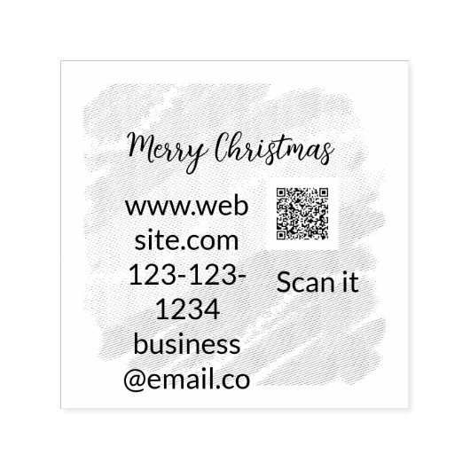 Kerstmis QR-code bedrijf geel groen water Zelfinktende Stempel (Design)
