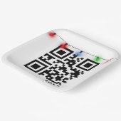 Kerstmis QR-code met kerstverlichting Papieren Bordje (Gebogen)