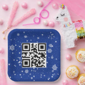 Kerstmis QR-code op sneeuwvlokken Papieren Bordje (Feest)