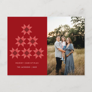 Kerstmis quilt ster Vakantiedesign Feestdagenkaart