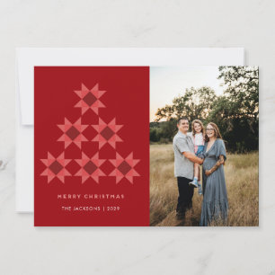 Kerstmis quilt ster Vakantiedesign Feestdagenkaart