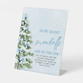 Kerstmis Raad hoeveel sneeuwballen Baby Shower Reclamebord Met Voetstuk (Voorkant)
