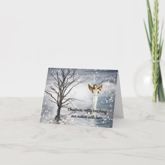 Kerstmis raakt onze natie met liefde feestdagen kaart (Voorkant)