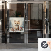 Kerstmis Raamsticker (Kantoordeur)