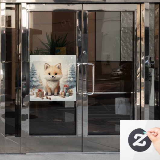 Kerstmis Raamsticker (Kantoordeur)