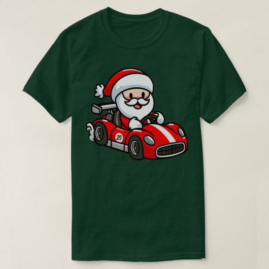 Kerstmis Racing Kerstman T-shirt (Design voorkant)