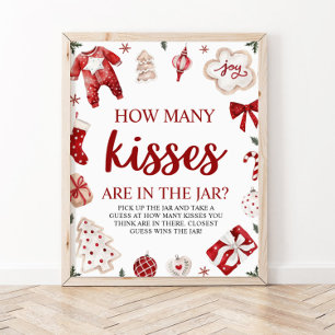 Kerstmis raden hoeveel kussen Baby shower spel Poster