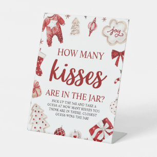 Kerstmis raden hoeveel kussen Baby shower spel Reclamebord Met Voetstuk