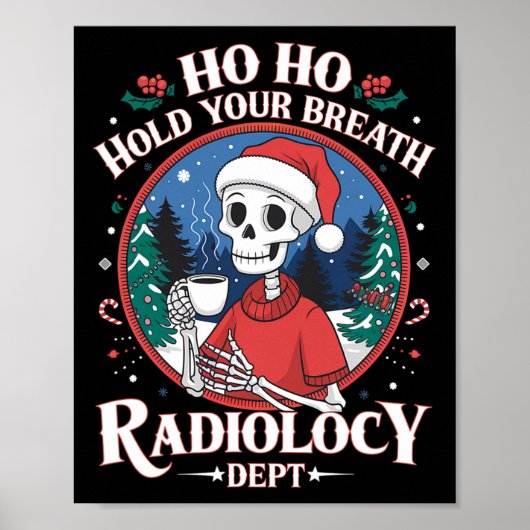 Kerstmis Radiologie Tech Skelet Xray Tech Ct Mri Poster (Voorkant)
