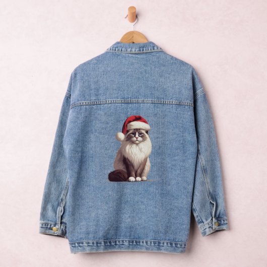 Kerstmis Ragdoll kat, Kerstmis Santa Ragdoll kitte Denim Jacket (Hangar)