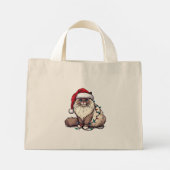 Kerstmis Ragdoll kat, Kerstmis Santa Ragdoll kitte Mini Tote Bag (Achterkant)