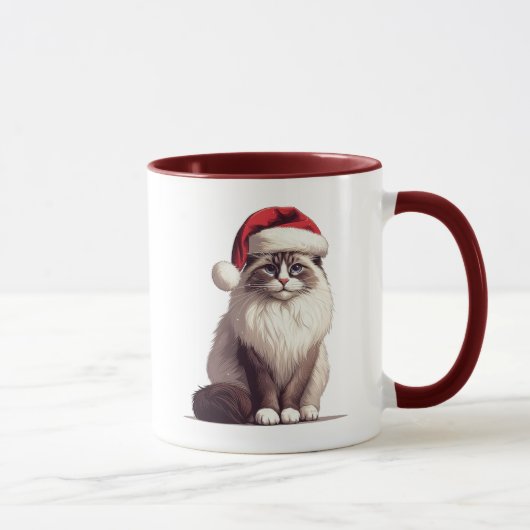 Kerstmis Ragdoll kat, Kerstmis Santa Ragdoll kitte Mok (Rechts)