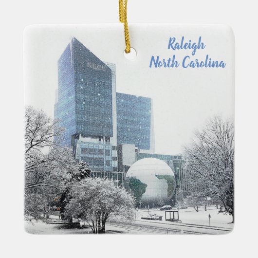 Kerstmis Raleigh NC Science Museum Wereldbol Keramisch Ornament (Voorkant)