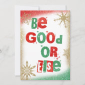 Kerstmis Ransom Rood Groen en Goud Glitter Kaart (Voorkant)