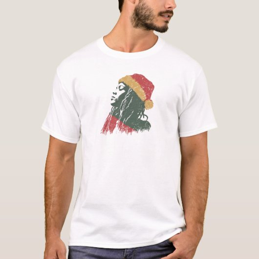 Kerstmis Rastafari-vrouw T-shirt (Voorkant)