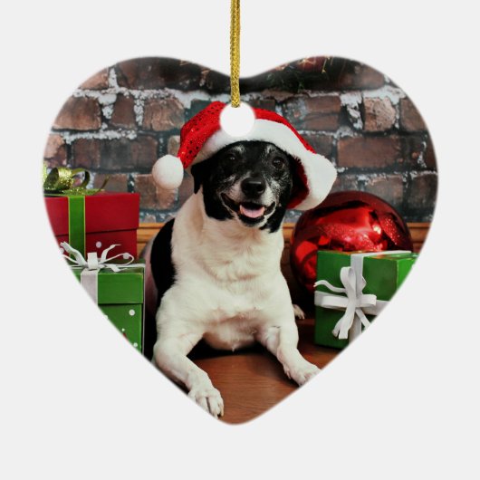 Kerstmis - Rat Terrier - Sparky Keramisch Ornament (Achterkant)