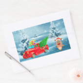 Kerstmis Rechthoekige Sticker (Envelop)