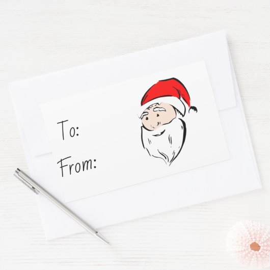 Kerstmis Rechthoekige Sticker (Envelop)