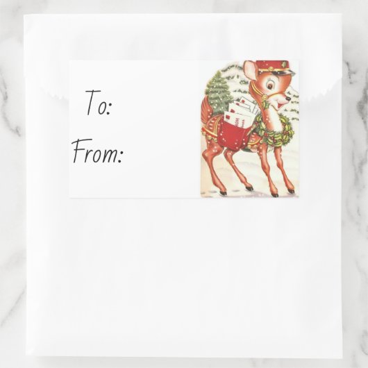 Kerstmis Rechthoekige Sticker (Tas)