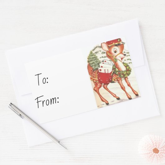 Kerstmis Rechthoekige Sticker (Envelop)