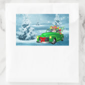 Kerstmis Rechthoekige Sticker (Tas)