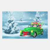 Kerstmis Rechthoekige Sticker (Voorkant)