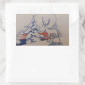 Kerstmis Rechthoekige Sticker (Tas)